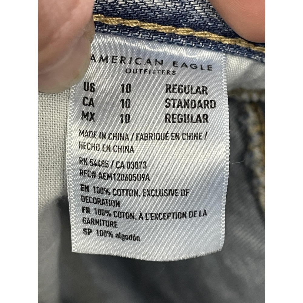 American Eagle Outfitters Jeans Womens 10 Blue Boyfriend Acid Wash Rainbow - Picture 12 of 13